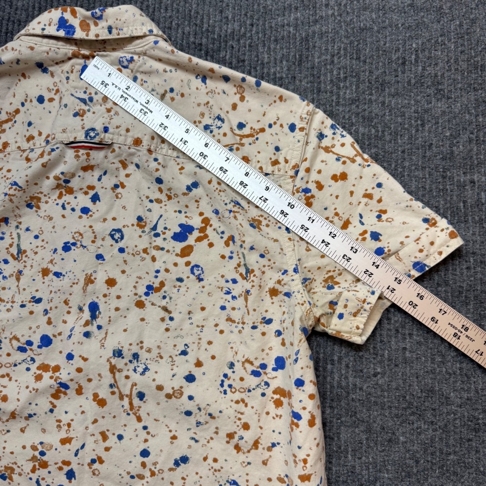 Tommy Hilfiger Denim Mens Medium Paint Splatter Short Sleeve Button Down Shirt - Picture 10 of 13